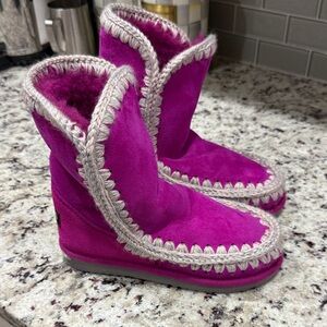 Mou Kids Pink Suede Boots